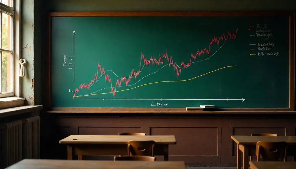 Gráfico mostrando a evolução do preço da Litecoin em 2025
