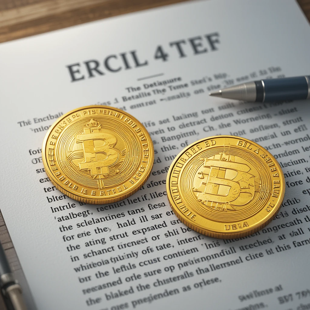Ilustração de regulação cripto com stablecoins e ETFs
